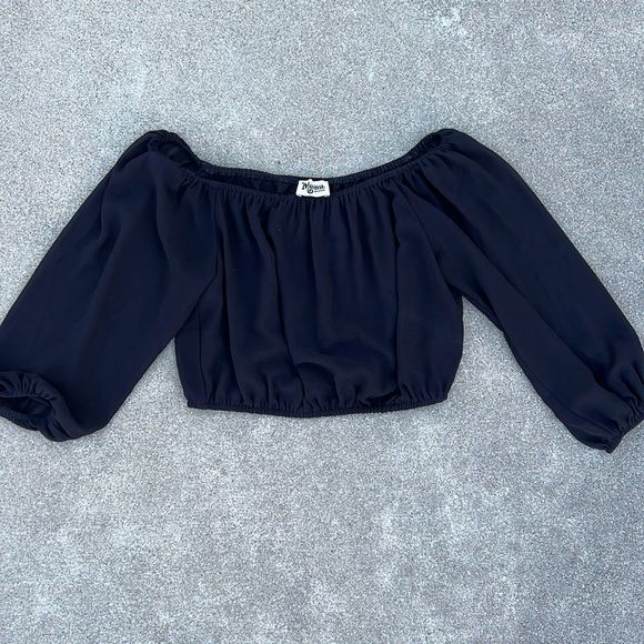 Show Me Your Mumu Lima Scrunch Top Black Size M - Picture 2 of 6